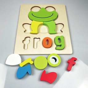 Puzzle din lemn pentru copii "Broască"