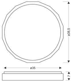 Plafonieră în culoare naturală LED ø 38,5 cm Cadix – Candellux Lighting