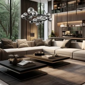 Lustră pe cablu MILA 14xG9/9W/230V negru/gri