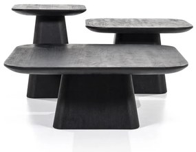 Masuta cafea din lemn de mango Aron 80x80 cm neagra