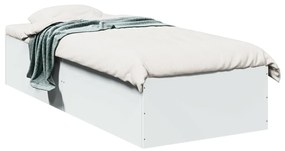 3281056 vidaXL Cadru de pat, alb, 90x200 cm, lemn prelucrat