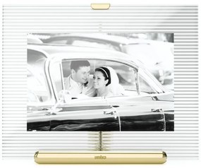 Ramă foto aurie cu picior de susținere din sticlă 16x20 cm Flute – Umbra