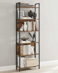 Biblioteca TAYLOR 6 rafturi 186x60cm, rustic maro