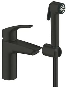 Baterie lavoar negru mat Grohe Eurosmart New S cu set dus igienic