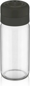 Set 2 recipiente condimente C-00153, negru/transparent, sticla/plastic