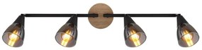 Plafoniera 4L design modern Mubby negru, maro
