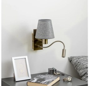 Lampă LED de perete Brilagi NUBILA 1xE27/25W/230V + LED/3W alamă/gri