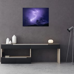 Tablou - cerul violet cu fulger (70x50 cm), în 40 de alte dimensiuni noi