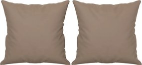 vidaXL Perne decorative, 2 buc., gri taupe, 40x40 cm, microfibră
