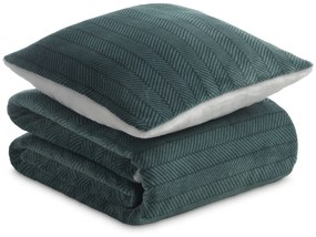 Set Pernă și Pătură Warm Hug 2022 130x190 cm verde/verde iceberg