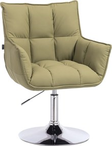 HR560N Scaun Khaki Piele Ecologica Premium Soft cu Bază Cromata