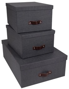 Set 3 cutii de depozitare Bigso Box of Sweden Inge, negru