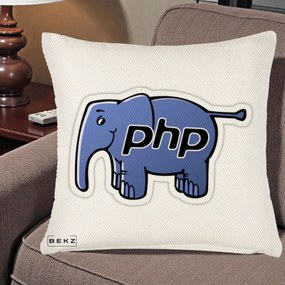 Perna Personalizata PHP Elephant, 40x40 cm, Crem Reliefat, Husa Detasabila, Perna Inclusa, BEKZ®