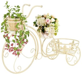 Suport plante in forma de bicicleta, metal, in stil vintage