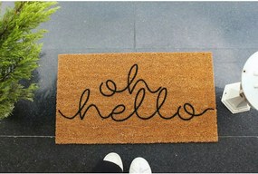 Covor intrare OH HELLO, 40x70 cm, forma dreptunghiulara, fibre de coco