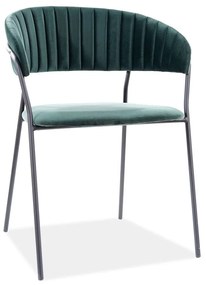 Scaun de masa Culoare Verde / Negru, LIRA B VELVET