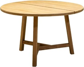 Masa dining rotundă de exterior din lemn masiv de tec, „Atlas”