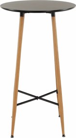Masă de bar, negru/stejar, diametru 60 cm, IMAM