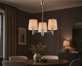 Brilagi - Lustră cu tijă MONTE 3xE27/60W/230V bej/crom lucios