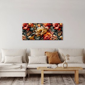 Tablou - Flori portocalii și roșii (120x50 cm)