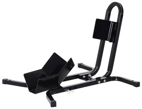 HOMCOM Suport pentru Motocicletă Reglabil pe 3 Nivele, Sistem de Blocare Roți Motocicletă în Metal cu Găuri, 60x55x43 cm, Negru