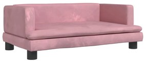 3196308 vidaXL Canapea pentru copii, roz, 80x45x30 cm, catifea