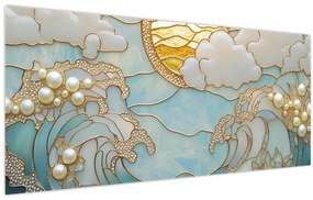 Tablou - Perle 3D în Ocean (120x50 cm)