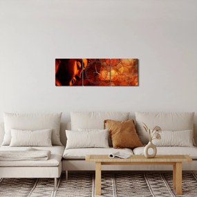 Tablou - Buddha în nuanțe roșii (cu ceas) (90x30 cm)