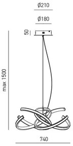 Lustra LED design modern Cinzia S auriu sau alb