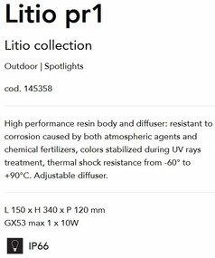 Proiector exterior cu tarus IP66 Litio pr1 NERO