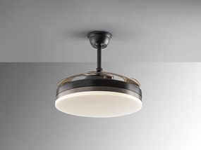 Lustra LED cu Ventilator si telecomanda, lame retractabile Vento negru/bronz