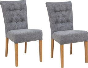 Set 2 scaune Queen 46/64/93 cm stofa, gri albastrui