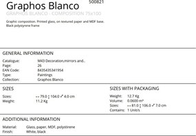 Decoratiune de perete compozitie grafica Graphos Blanco