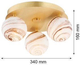 Plafonieră Argon 6290 FABIO 3xE14/7W/230V auriu