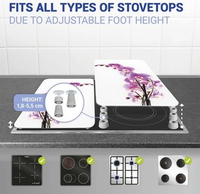 Set 2 protecții din sticlă pentru aragaz Wenko Orchid, 52 x 30 cm