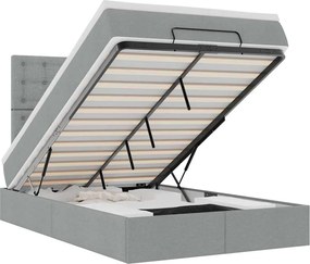 vidaXL Cadru de pat otoman cu saltea țesătură gri deschis 120x200cm