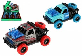 Mașină Teren accidentat plastic 11x7cm pe baterii cu lumină, prin sunet pentru retragere 2 culoare 1