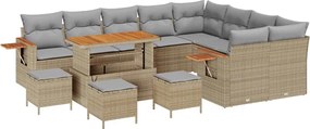 vidaXL Set de canapele pentru grădină 13 pcs Beige și gri deschis