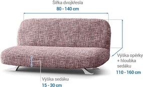 Gaico Huse cu două elastice GRAFITI NOU castaniu 2fotoliu cu manere de lemn (l. 80 -140 cm)