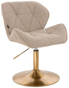HR111N Scaun Latte Boucle cu Bază Aurie
