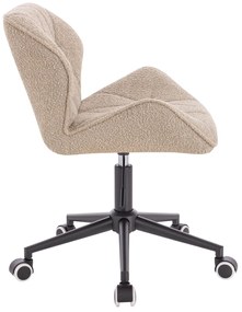 HR111K Scaun Latte Boucle cu Bază Neagră