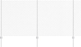 vidaXL Gard cu Stâlp Argintiu 1,2 x 10 m Oțel