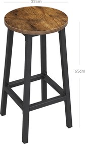 Set scaune de bar TAYLOR, maro rustic