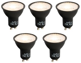 Set 5 becuri Lampa LED GU10 neagra 7W 610 lm 3000K