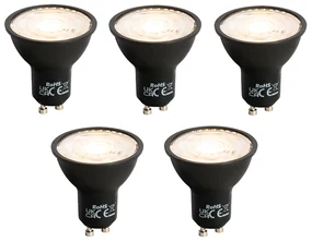 Set 5 becuri Lampa LED GU10 neagra 7W 610 lm 3000K