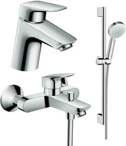Set baterii Hansgrohe Logis 70 lavoar cada si set de dus crom