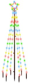 Brad de Craciun, 108 LED-uri multicolore, 180 cm, cu tarus 1, Multicolour, 180 cm, Becuri LED in forma dreapta