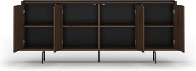 Comodă patru uși Zenar 200 cm - nuc elegant / negru