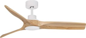 Lustra LED cu Ventilator si telecomanda HOVER D-132cm alb/ lemn natur
