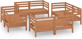 vidaXL Set mobilier de grădină, 8 piese, maro miere, lemn masiv de pin